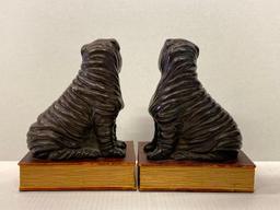 Pair of Dog on A Book Bookends. They are 8.5" Tall - As Pictured