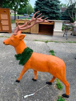43" Tall Plastic Lighted Reindeer. - As Pictured