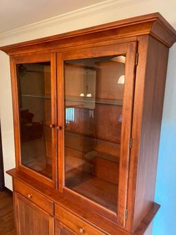 Nice 2 Piece China Hutch w/Interior Light Made in Canada. This is 79" t x 52" W x 18" D