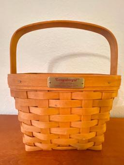 1995 Longaberger Basket w/Liner "The Dresden Basket" This is 12" T x 9" W x 5" D - As Pictured
