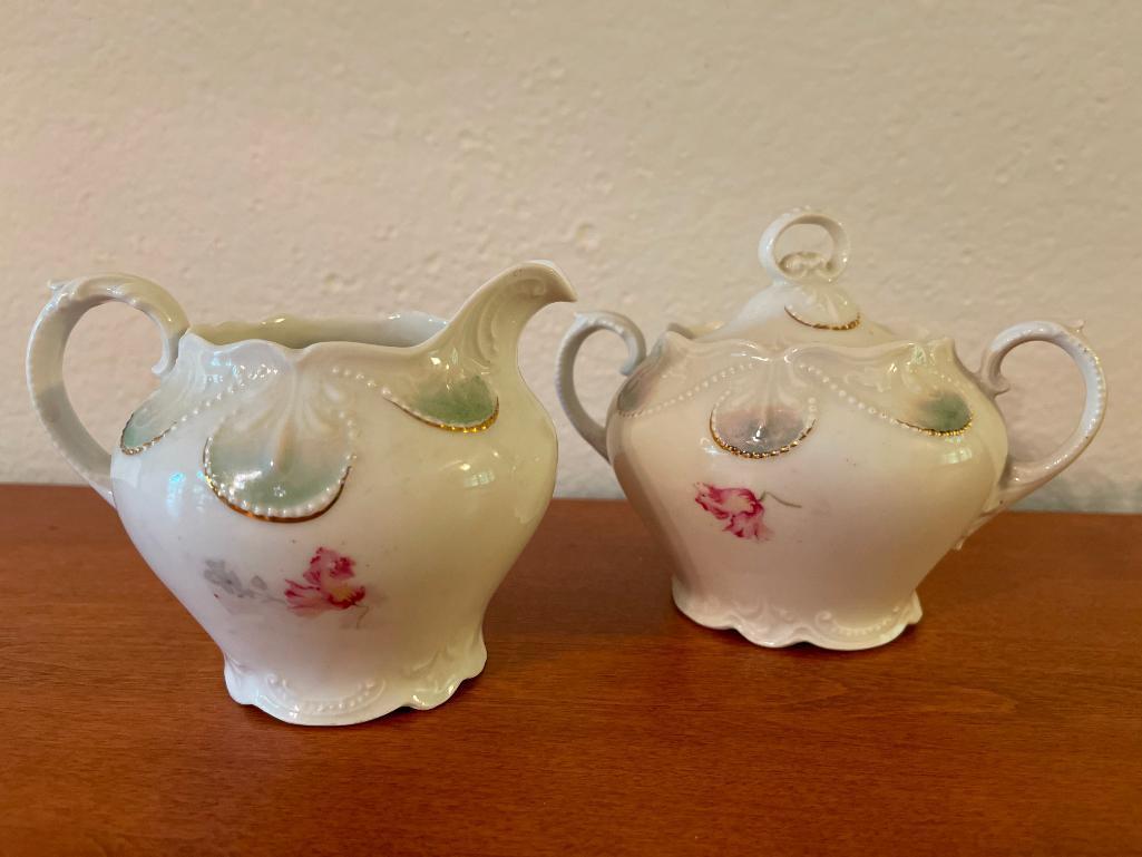 Porcelain Cream & Sugar Bowl - As Pictured