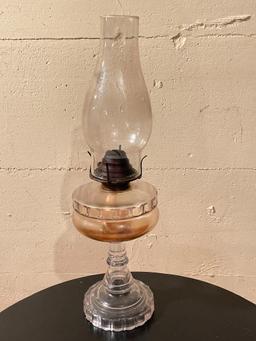 18" Glass Oil Lamp - As Pictured