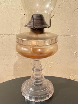 18" Glass Oil Lamp - As Pictured