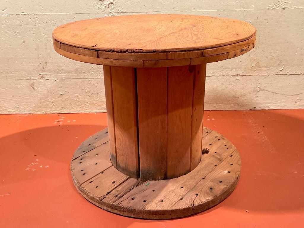 Wooden Spool Table. This is 20" T x 23" in Diameter - As Pictured