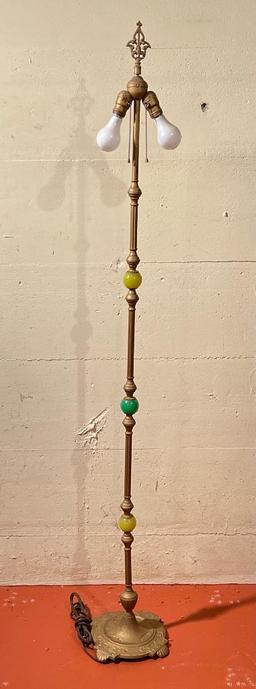 67" Antique Dual Bulb Floor Lamp. - As Pictured