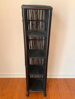 4 Tier Wood Shelf/CD Rack. This is 37" T x 8.5" W - As Pictured