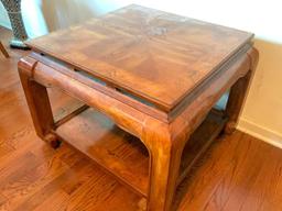 Wood Side Table. This is 21" T x 28" W x 28" D - As Pictured