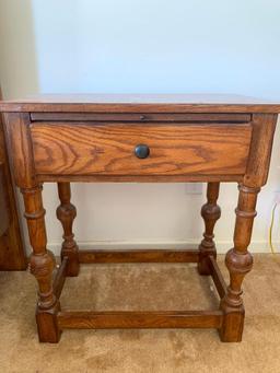 Wood Side Table w/Pull Out Writing Desk. This is 31" T x 28" W x 17" D - As Pictured