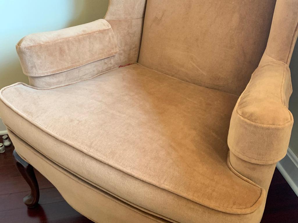 Tan Wingback Chair by Ethan Allen. This is 44" Tall - As Pictured