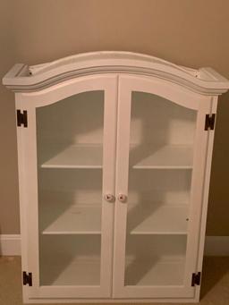 White Display Cabinet. This is 41" T x 32" W x 12" D - As Pictured