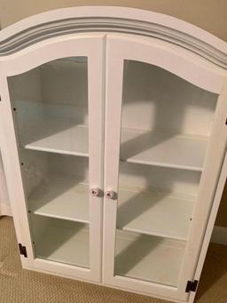 White Display Cabinet. This is 41" T x 32" W x 12" D - As Pictured