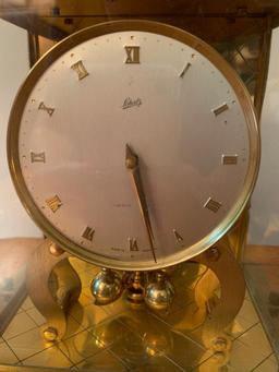Vintage Schatz Brass Clock w/Key & Spare Suspension Wire. This is 8" T x 6.5" W x 5" D - As Pictured