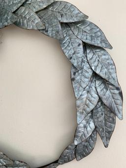 Floral Metal Wreath Wall Decor. This is 26" in Diameter - As Pictured