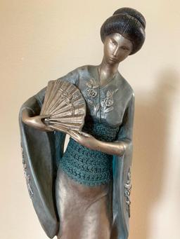 27" 1987 Oriental Geisha Statue BY Yashima Gakutei - As Pictured