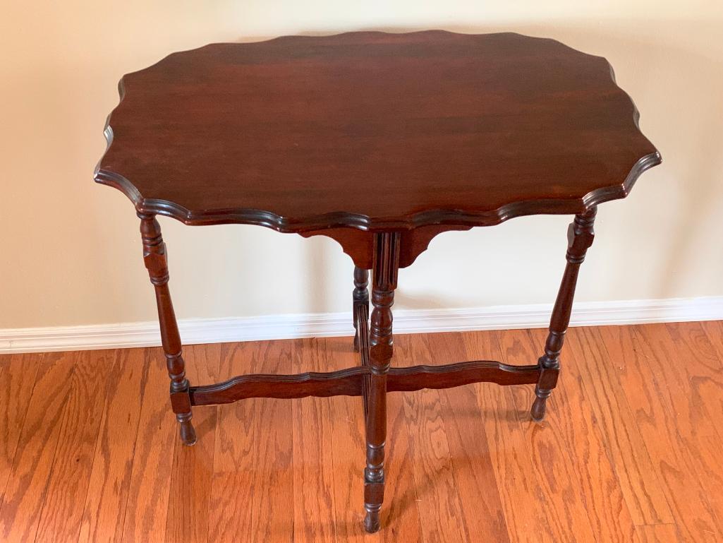 Antique Wood Side Table. This is 29" T x 28" W x 19" D - As Pictured