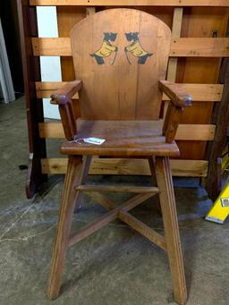 Vintage Childs High Chair w/Scottie Dog Detail. This is 38" Tall