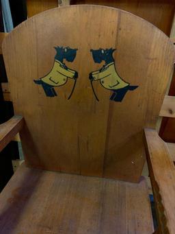 Vintage Childs High Chair w/Scottie Dog Detail. This is 38" Tall