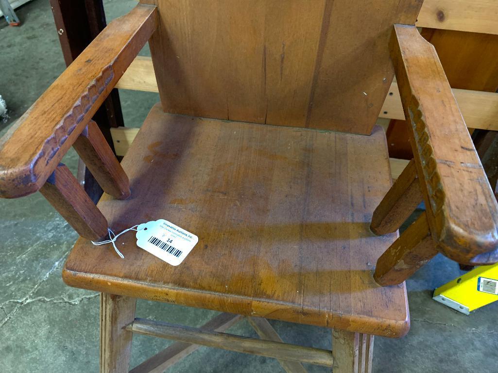 Vintage Childs High Chair w/Scottie Dog Detail. This is 38" Tall