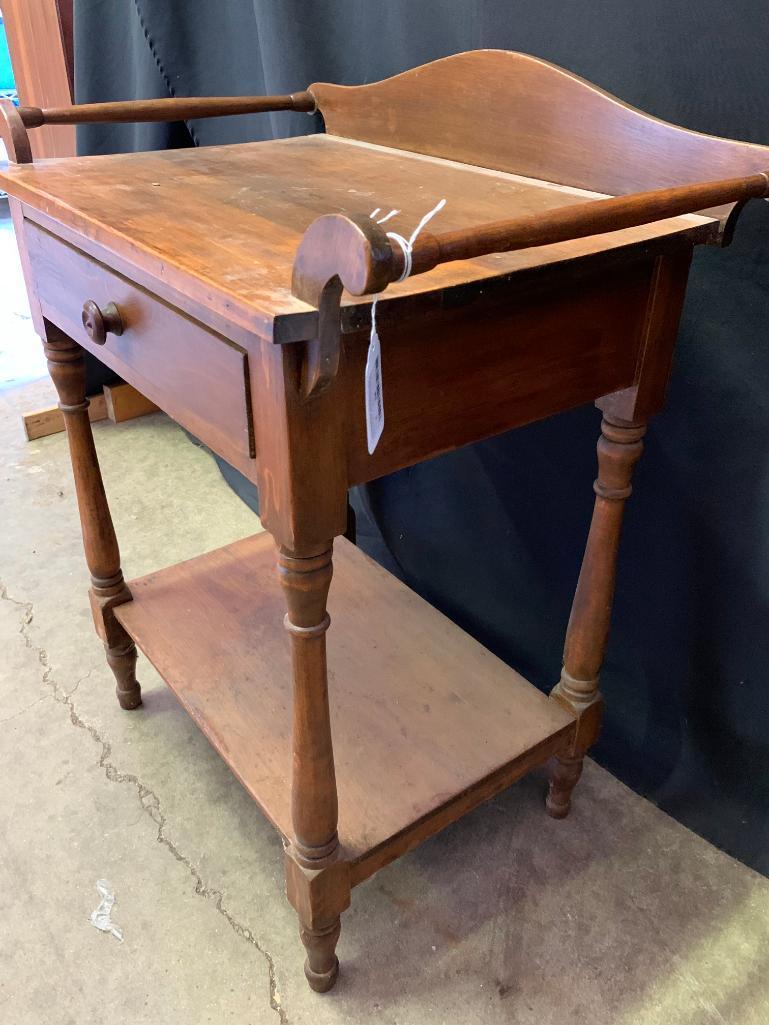 Wood Serving Table. This is 35" T x 17" W x 14" D - As Pictured