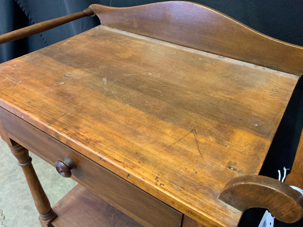 Wood Serving Table. This is 35" T x 17" W x 14" D - As Pictured