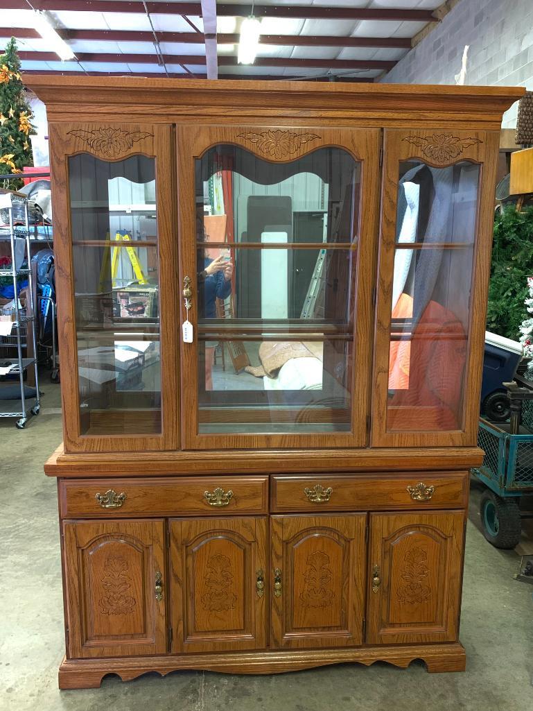 China Cabinet w/Light by Broyhill. This is 79" T x 57" W x 15" D