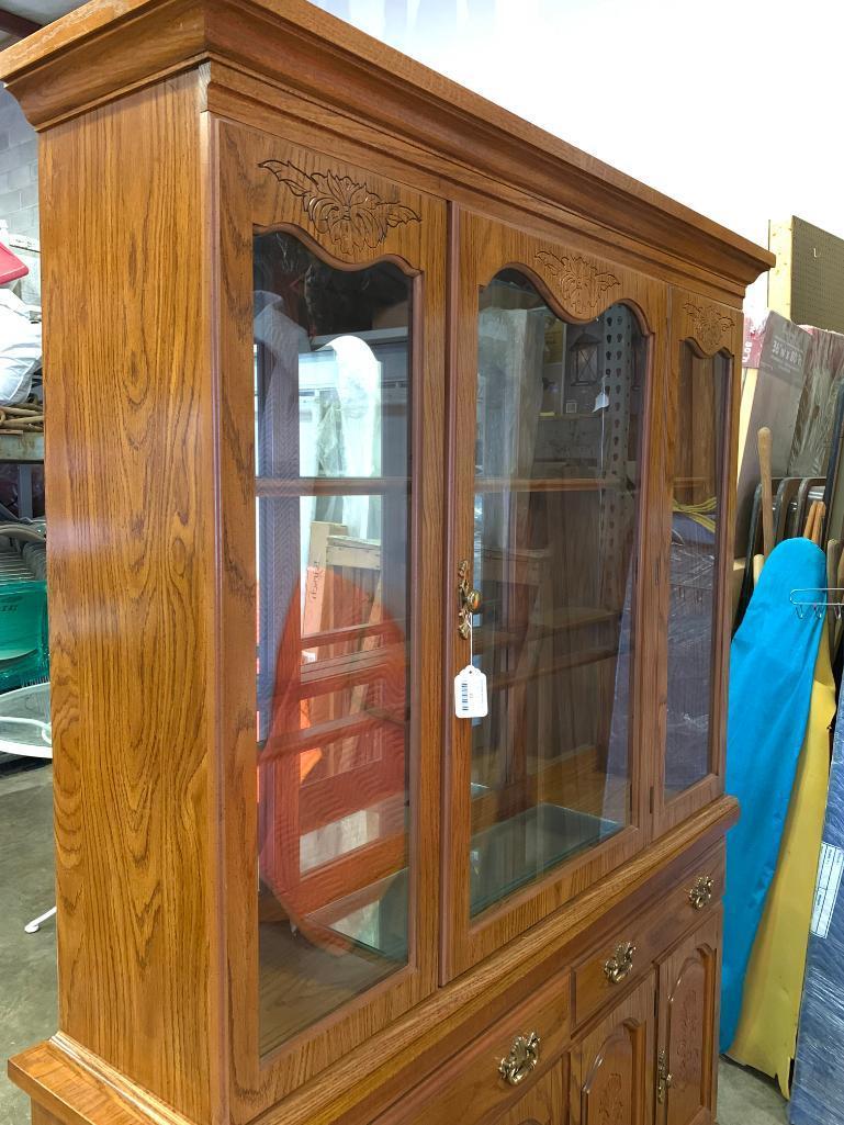 China Cabinet w/Light by Broyhill. This is 79" T x 57" W x 15" D