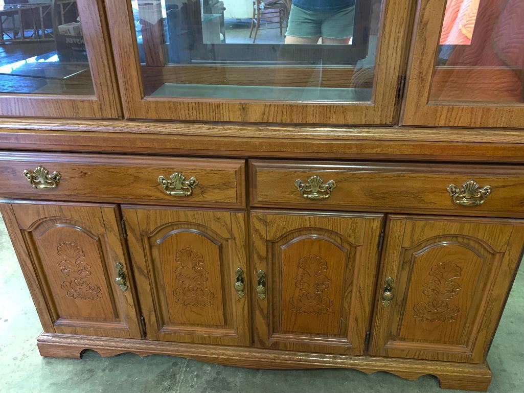 China Cabinet w/Light by Broyhill. This is 79" T x 57" W x 15" D