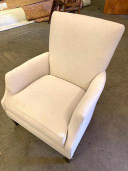 Woven Fabric Chair by Arhaus. This is 38" T x 31" W. - As Pictured