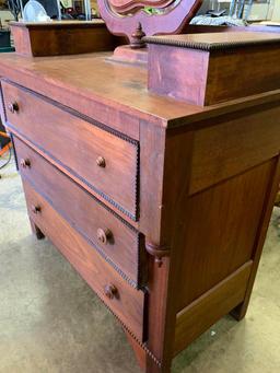 70" x 43" x 21" Antique Dresser w/Mirror. This is in 2 Pieces - As Pictured