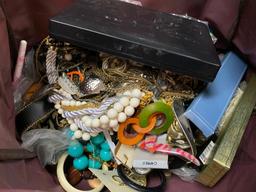 Bag of Costume Jewelry and Misc That Needs Sorted