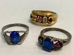 Set of 3 Ladies Rings Sterling Silver. WT = 9.4 grams