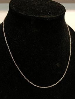 20" 14K White Gold Chain. WT= 2.5 grams