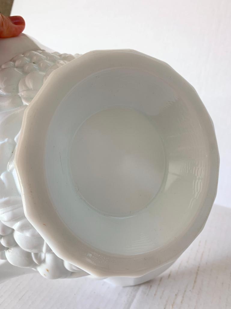 Decorative Milk Glass Basket. This is 10" Tall