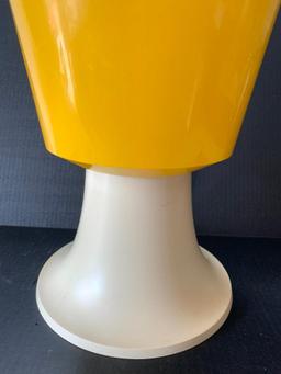 Retro Yellow Plastic Cooler. This is 16" Tall. This has Some Stains from Use