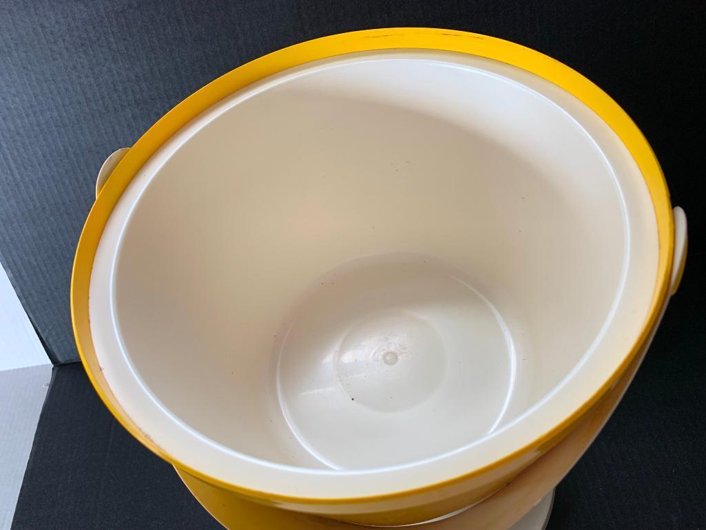 Retro Yellow Plastic Cooler. This is 16" Tall