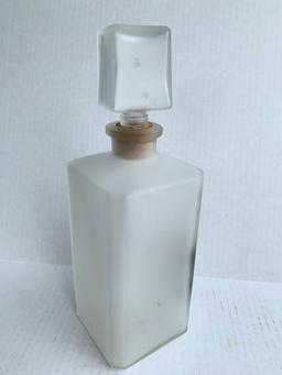 Retro Frosted Glass Scotch Bottle w/Piano Accent. This is 9.5" Tall. This is UnOpened