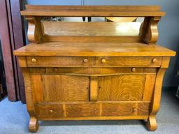 Antique Buffet w/Mirror. This is 56" T x 60.5" W x 23" D