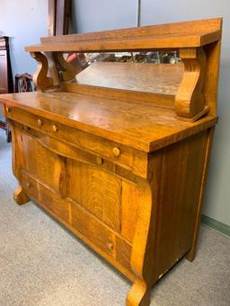 Antique Buffet w/Mirror. This is 56" T x 60.5" W x 23" D