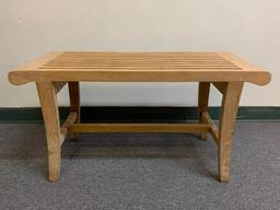 Wood Bench. This is 18" T x 33" L x 13" W