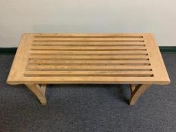 Wood Bench. This is 18" T x 33" L x 13" W