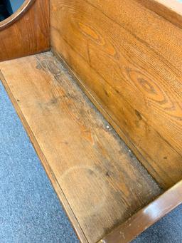 Small Church Pew Bench w/Kneeler. This is 32" T x 36" W x 16" D