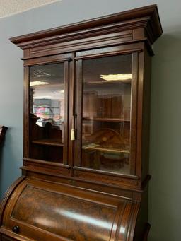 Antique Rolling Roll Top Secretary. Comes in Two Pieces. This is 86" T x 43" W x 23" D