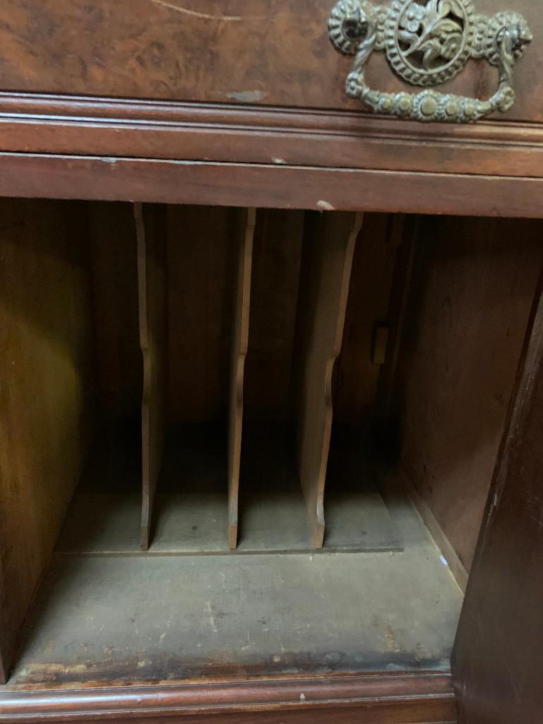 Antique Rolling Roll Top Secretary. Comes in Two Pieces. This is 86" T x 43" W x 23" D