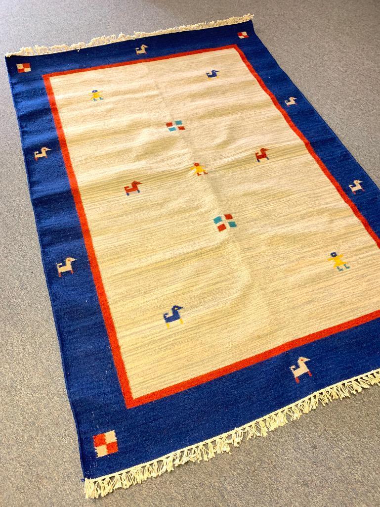 82" x 55" Mexican Style Area Rug. Appears to be New