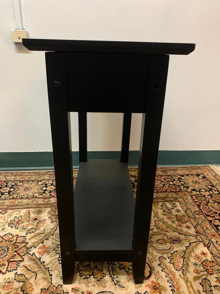 Cute Bi-Folding Side Table Top w/Storage. This is 24" T x 23" W x 11" D