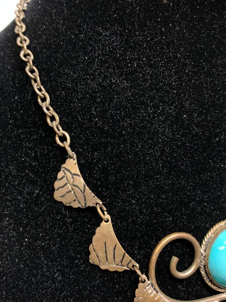 Turquoise Tone & Metal Necklace