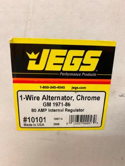 Jegs 1-Wire Alternator- Chrome GM 1971-86 AMP Internal Regulator #10101 in Box