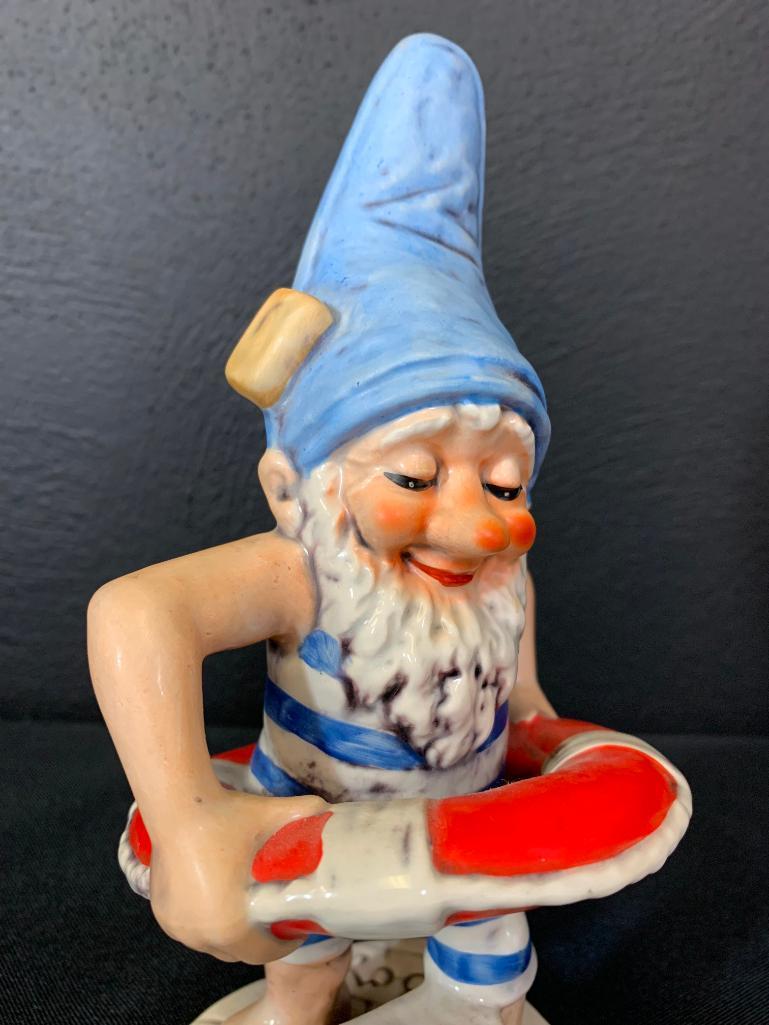 Vintage German Hummel Co-Boy Gnomes "Mark the Swimmer". This is 8" Tall