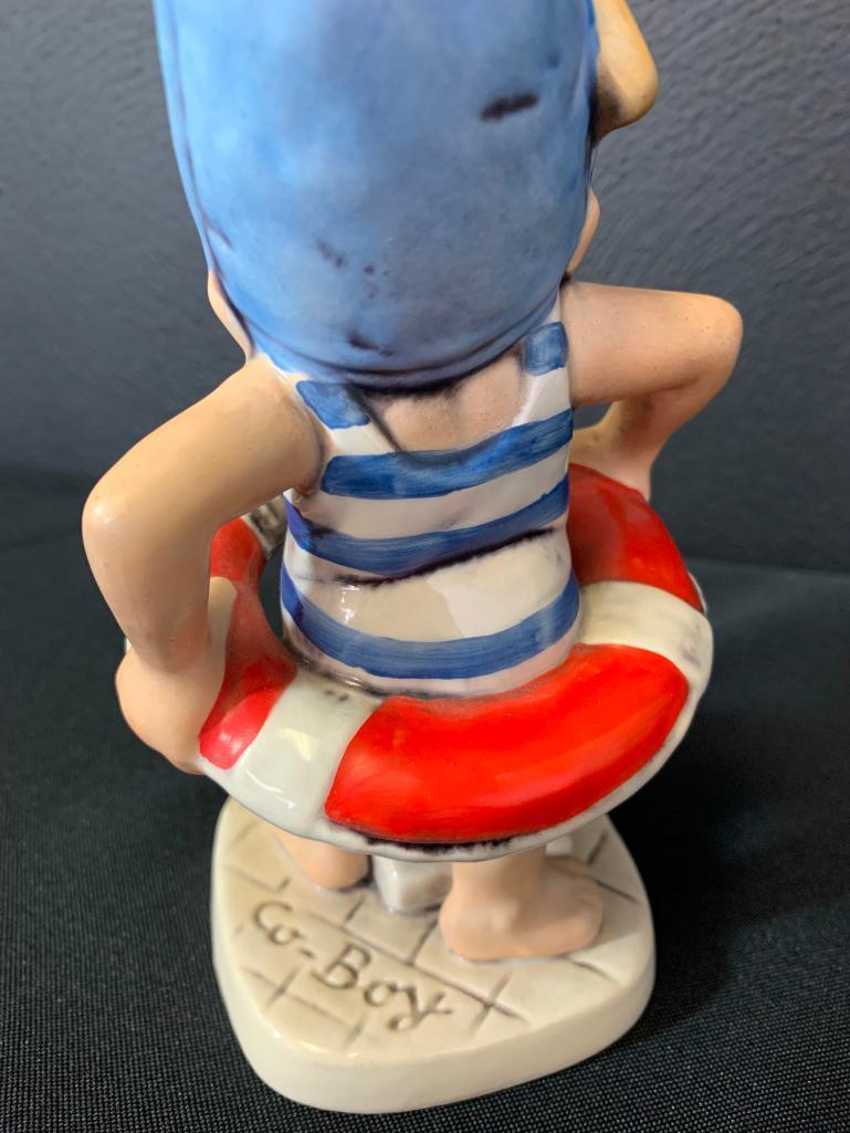 Vintage German Hummel Co-Boy Gnomes "Mark the Swimmer". This is 8" Tall