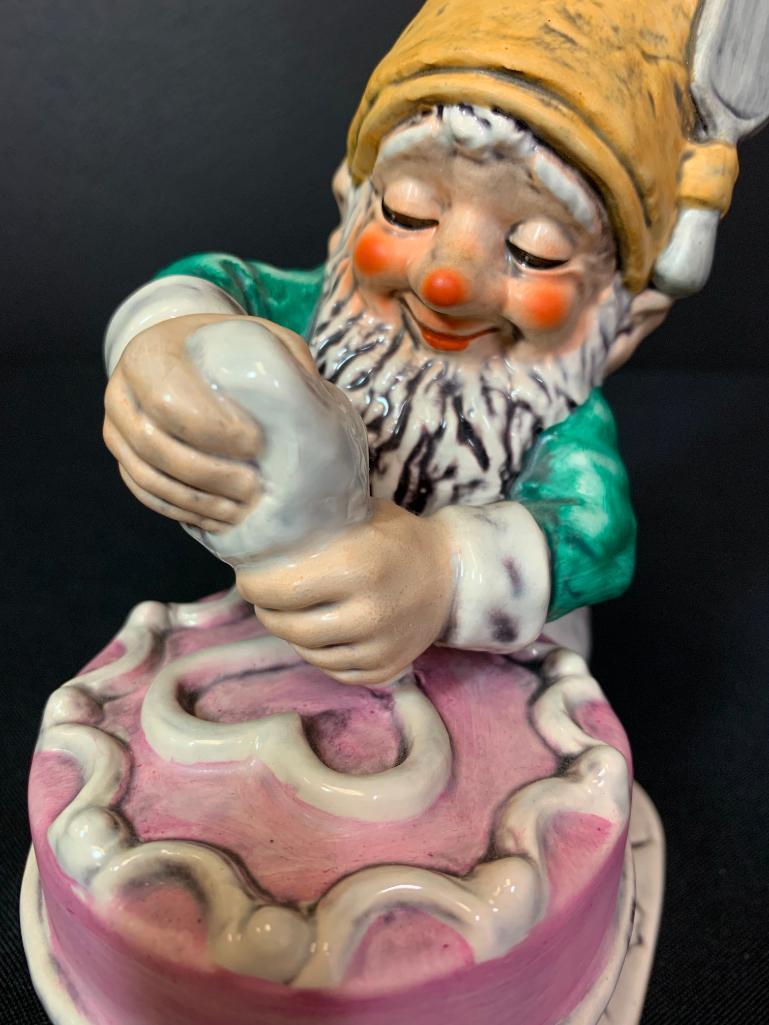 Vintage German Hummel Co-Boy Gnomes "Candy The Confectioner Cake Baker". This is 8" Tall